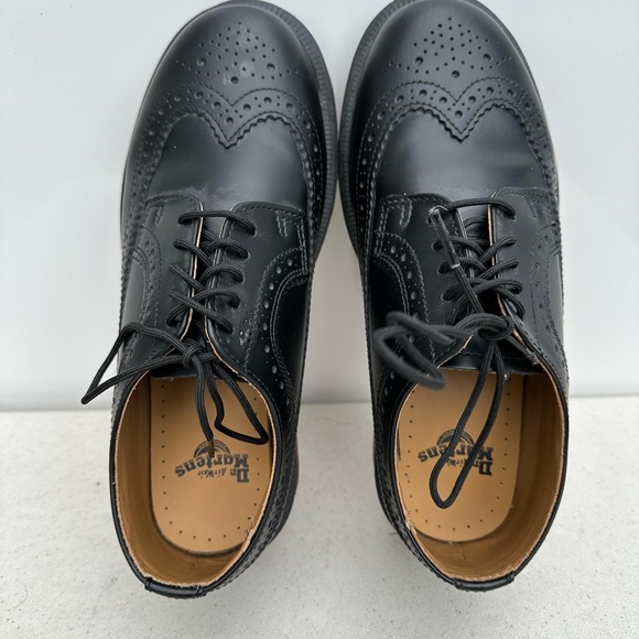 Dr Martens Black Leather Wingtip 3989 Oxford Brogue Shoes Mens Sz 5 / Wmn 6 - Picture 6 of 8